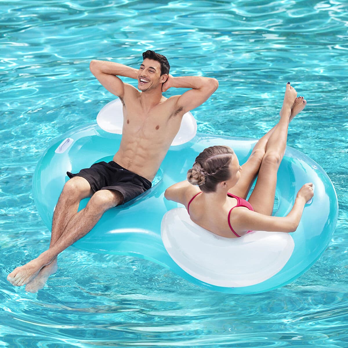 Bestway Doppel-Aufblasrad mit Kissen 188x117 cm Strand und Pool 43009 - Thumbnail 3