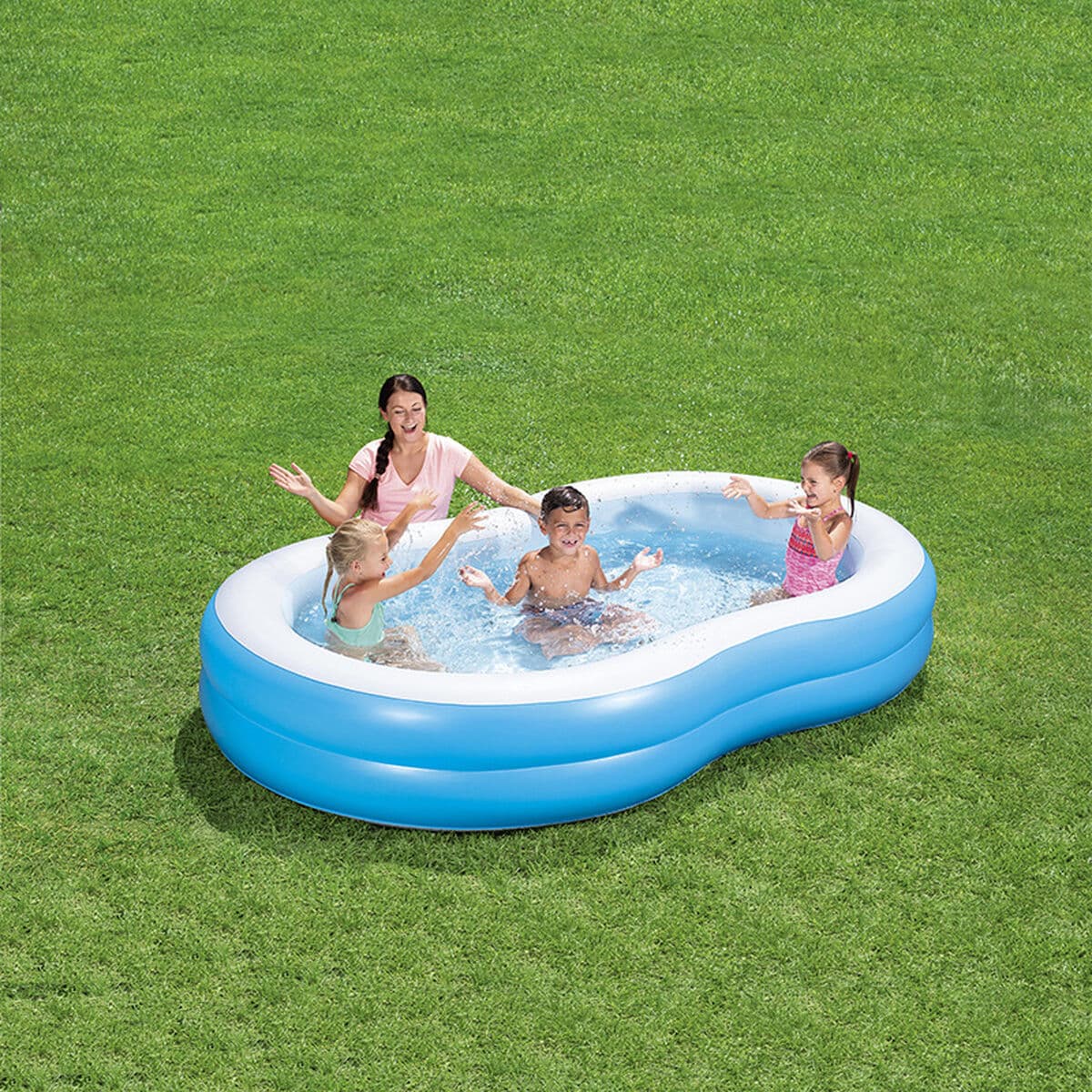 Bestway Aufblasbares Pool 2 Kammern Großer See 262x157x46 cm +3 Jahre Garten 54117 - Thumbnail 2