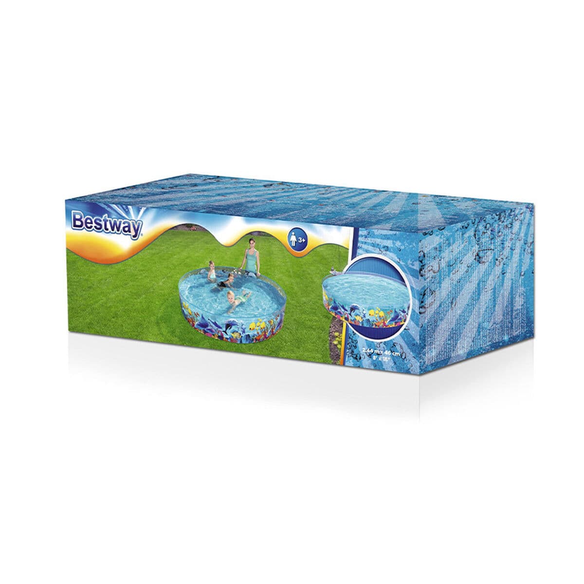 Bestway Starre Kinder-PVC-Pool Marina 244x46 cm +3 Jahre Garten 55031 - Thumbnail 2
