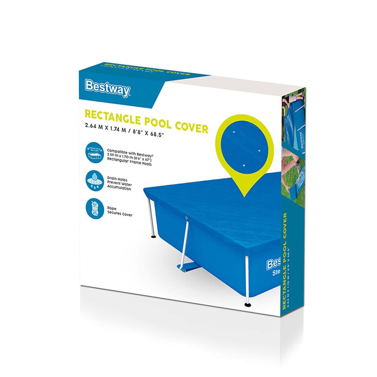 Bestway Poolabdeckung 264x174 cm Garten 58105 - Thumbnail 4