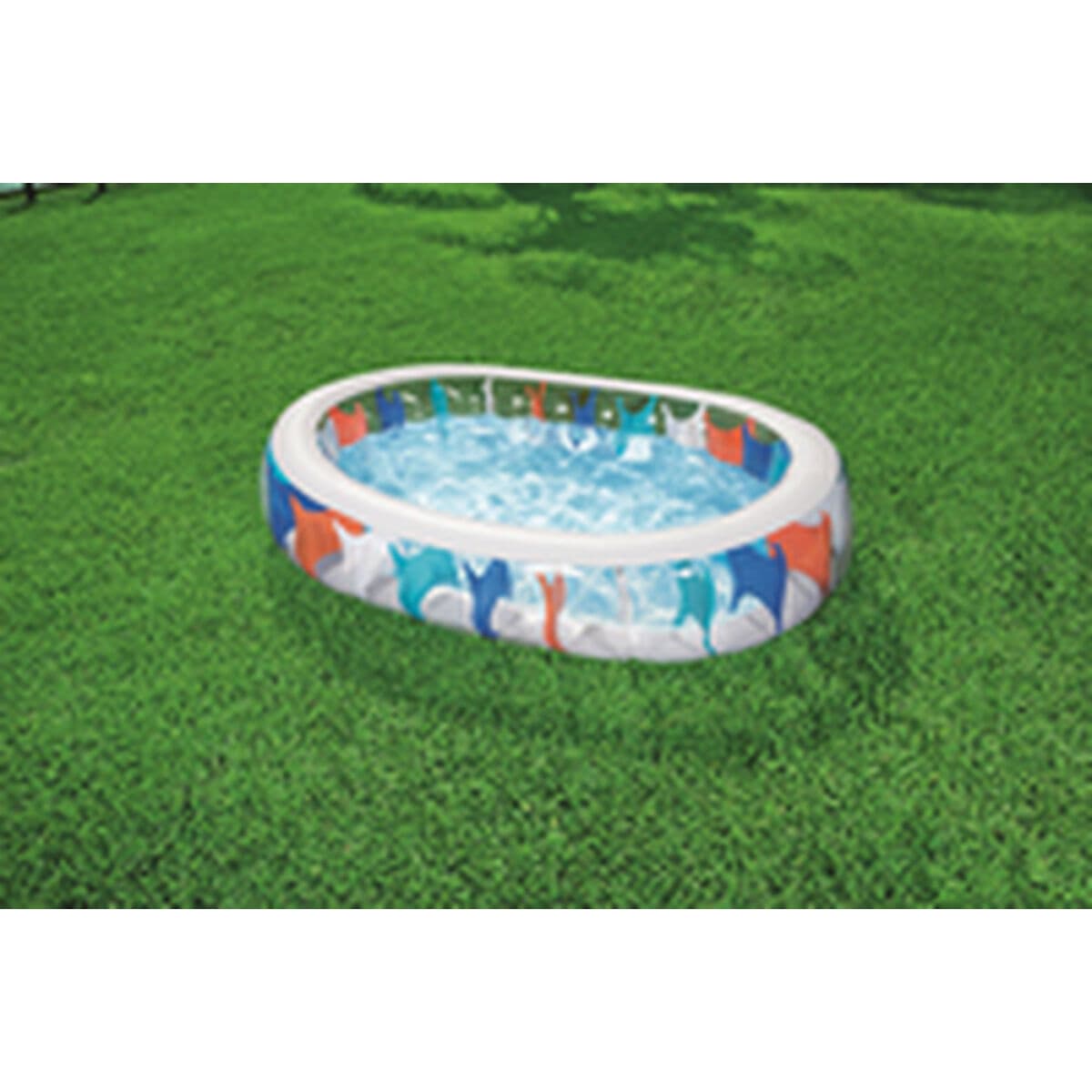Bestway aufblasbares elliptisches Pool 229x152x51 cm +6 Jahre Garten 54066 - Thumbnail 7