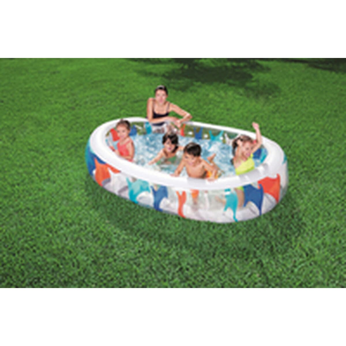 Bestway aufblasbares elliptisches Pool 229x152x51 cm +6 Jahre Garten 54066 - Thumbnail 8