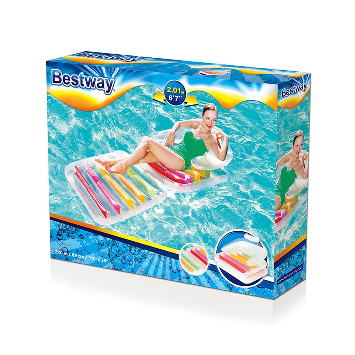 Bestway Aufblasbarer Klappstuhl Regenbogen 201x89 cm Strand und Pool 43023 - Thumbnail 3