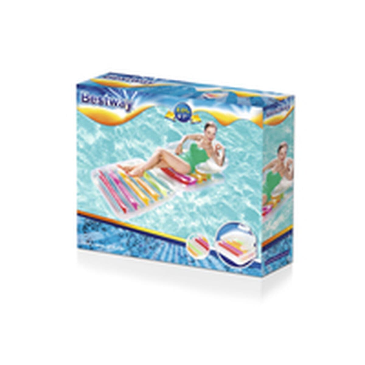 Bestway Aufblasbarer Klappstuhl Regenbogen 201x89 cm Strand und Pool 43023 - Thumbnail 5