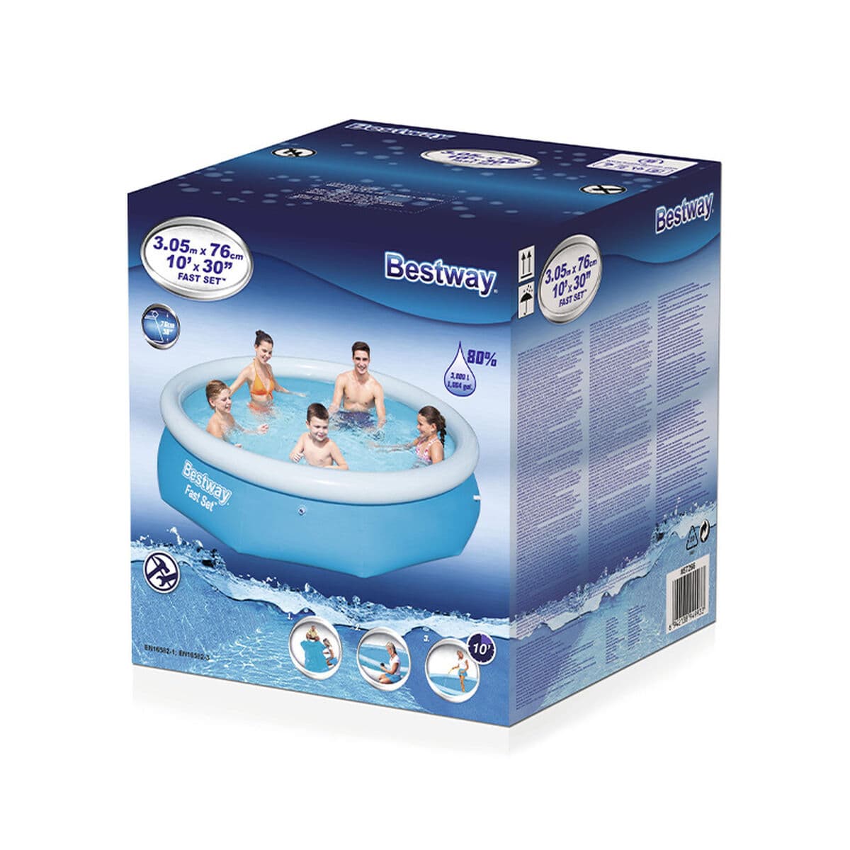 Bestway Aufblasbares Pool Erwachsener Ring 305x76 cm Garten 57266 - Thumbnail 2