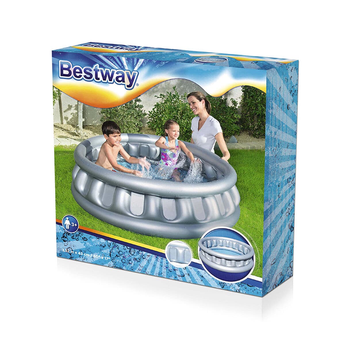 Bestway Aufblasbares Kinderbecken 3 Kammern Raumschiff 152x43 cm +3 Jahre Garten 51080 - Thumbnail 3