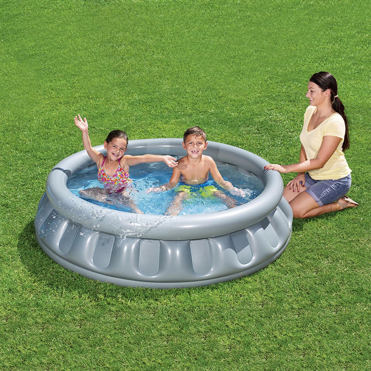 Bestway Aufblasbares Kinderbecken 3 Kammern Raumschiff 152x43 cm +3 Jahre Garten 51080 - Thumbnail 4