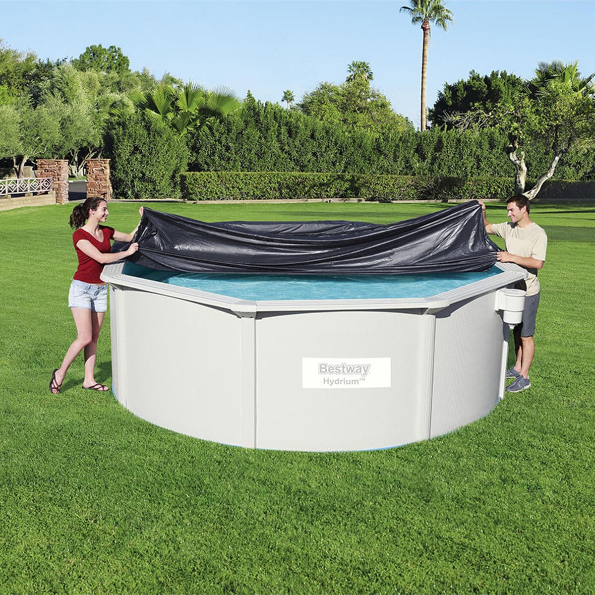 Bestway Poolabdeckung PVC D401 cm Garten 58292 - Thumbnail 3