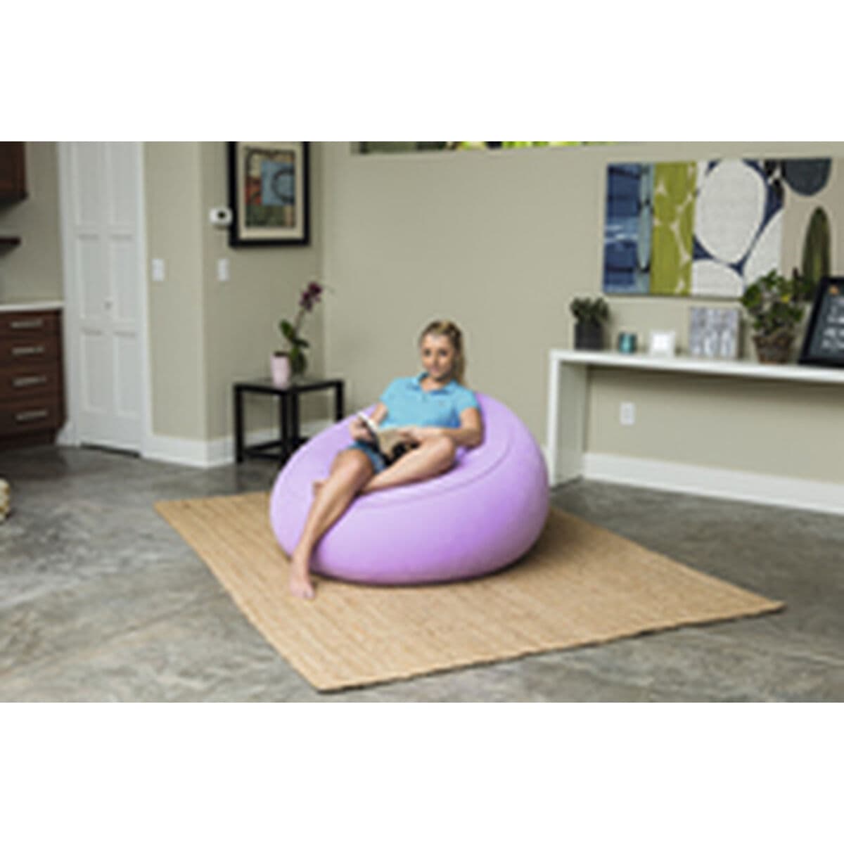 Bestway Riesiger Aufblasbarer Sessel Fashion Farbauswahl 112x112x66 cm Innenraum 75052 - Thumbnail 8