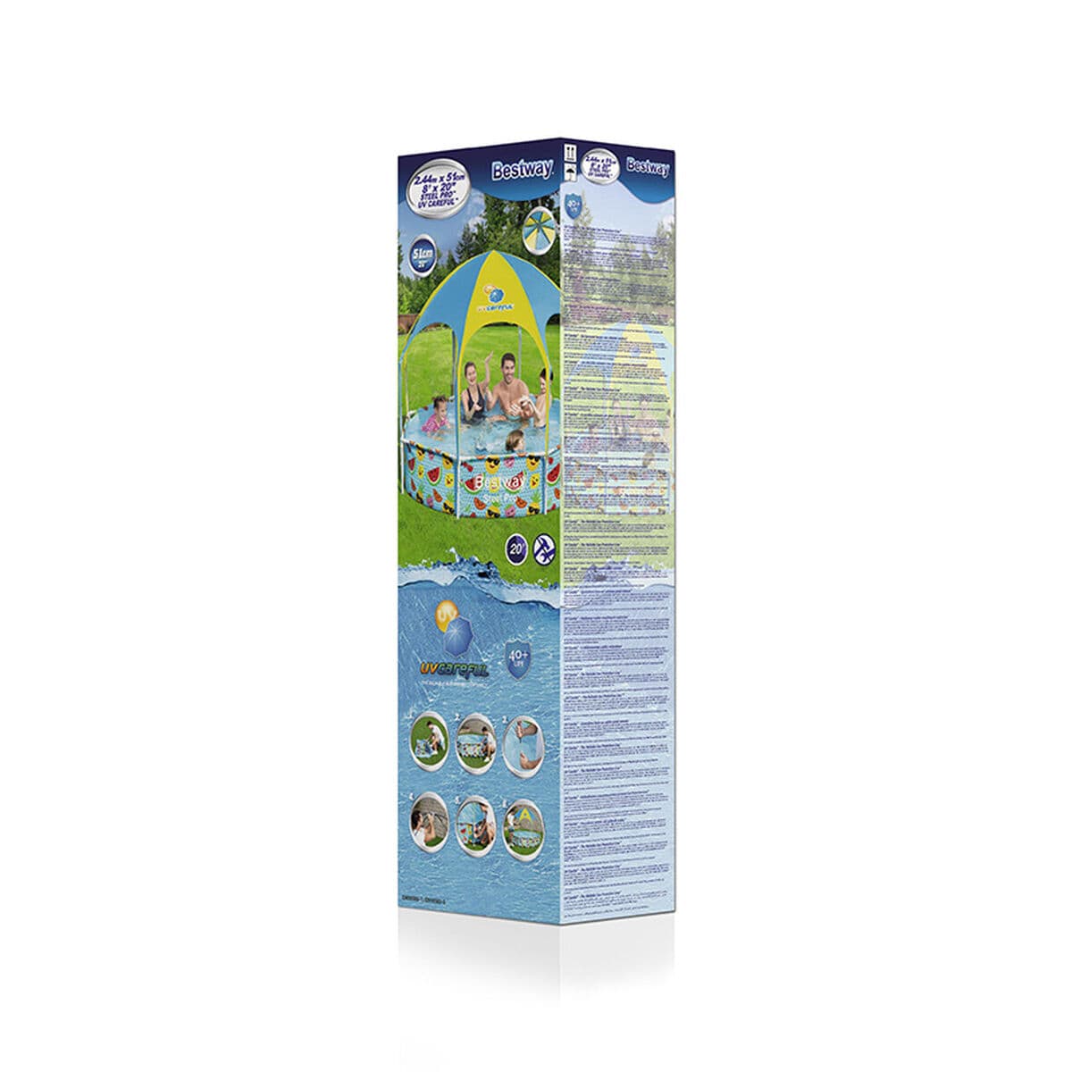 Bestway Starre Erwachsenenschwimmbecken 244x51 cm Garten 56432 - Thumbnail 2