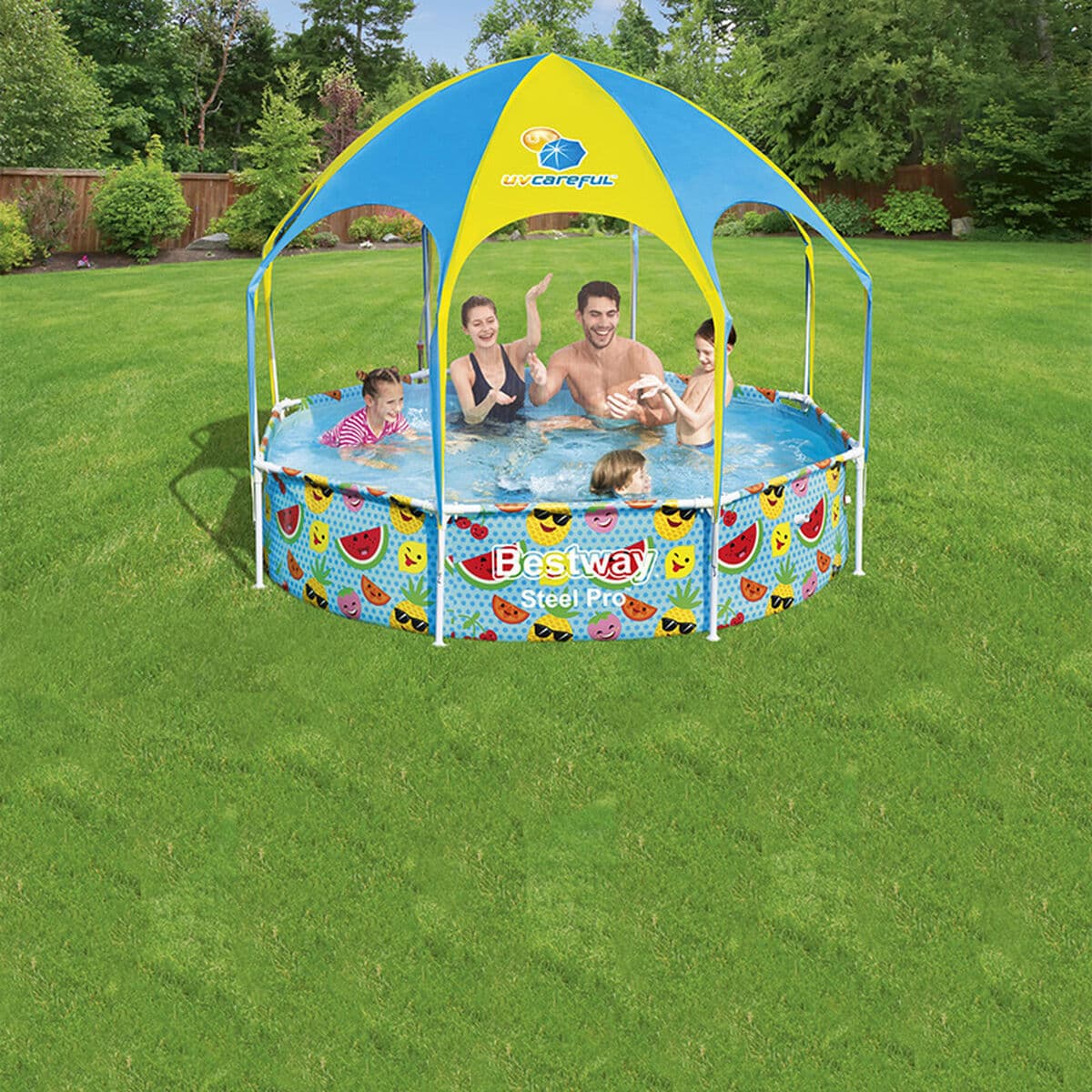 Bestway Starre Erwachsenenschwimmbecken 244x51 cm Garten 56432 - Thumbnail 3
