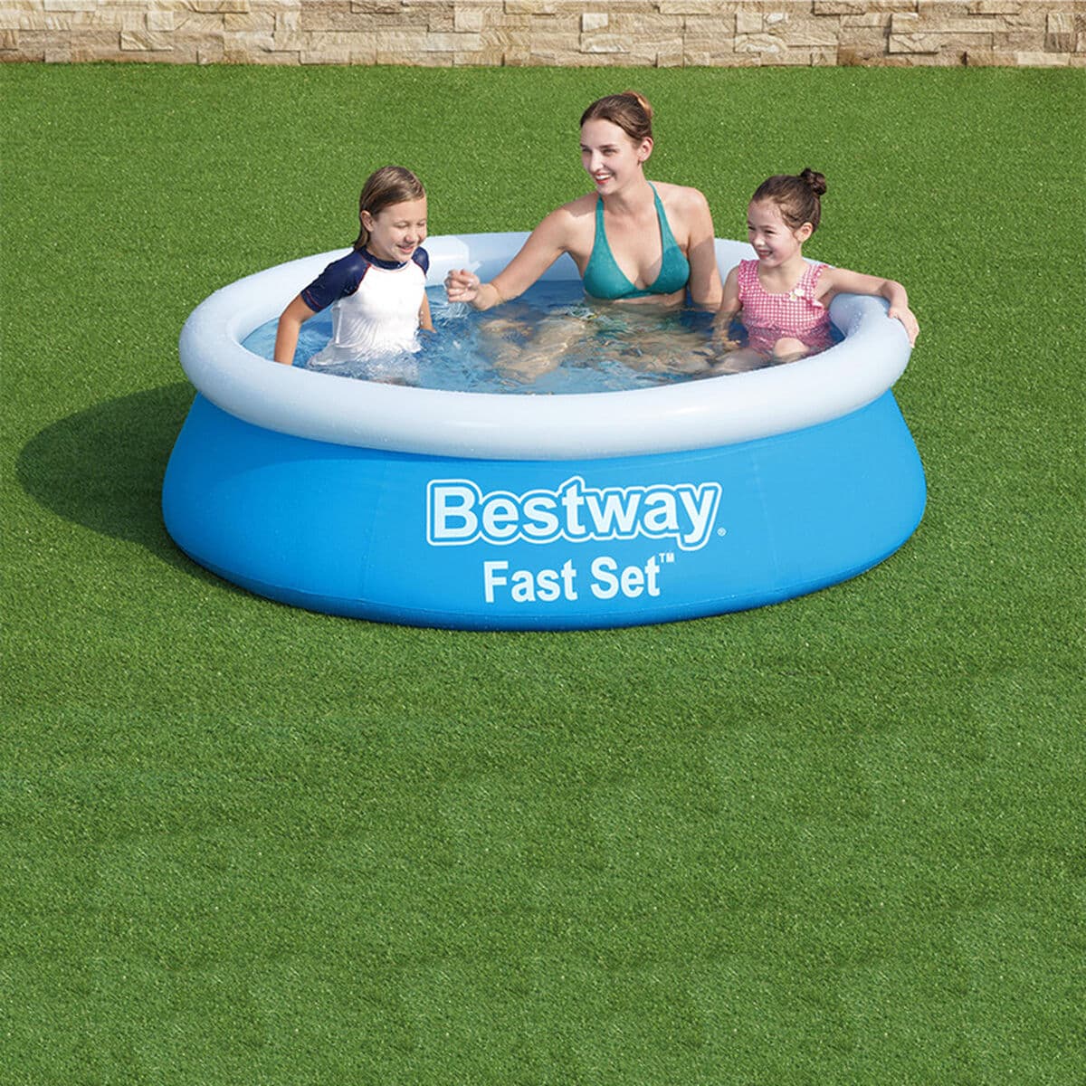 Bestway Aufblasbares Schwimmbecken für Erwachsene Ring 183x51 cm Garten 57392 - Thumbnail 3