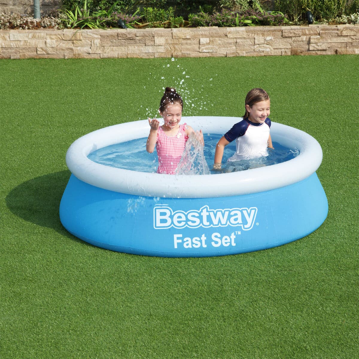 Bestway Aufblasbares Schwimmbecken für Erwachsene Ring 183x51 cm Garten 57392 - Thumbnail 4