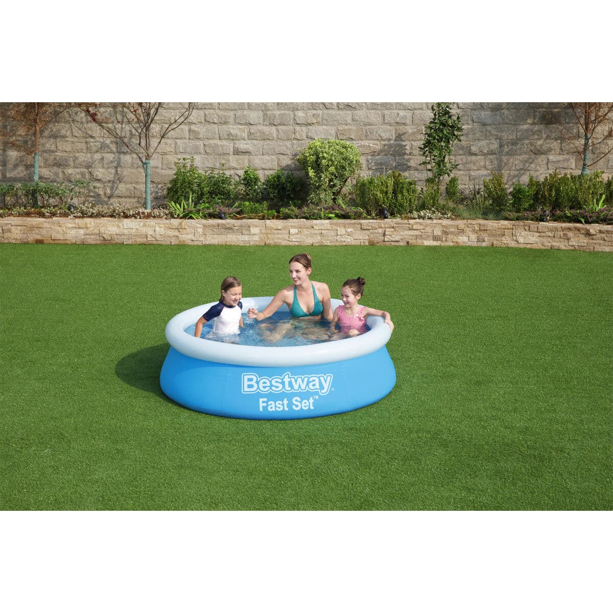 Bestway Aufblasbares Schwimmbecken für Erwachsene Ring 183x51 cm Garten 57392 - Thumbnail 5