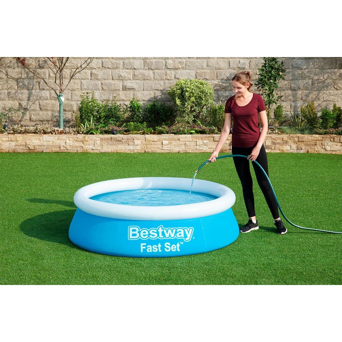 Bestway Aufblasbares Schwimmbecken für Erwachsene Ring 183x51 cm Garten 57392 - Thumbnail 6