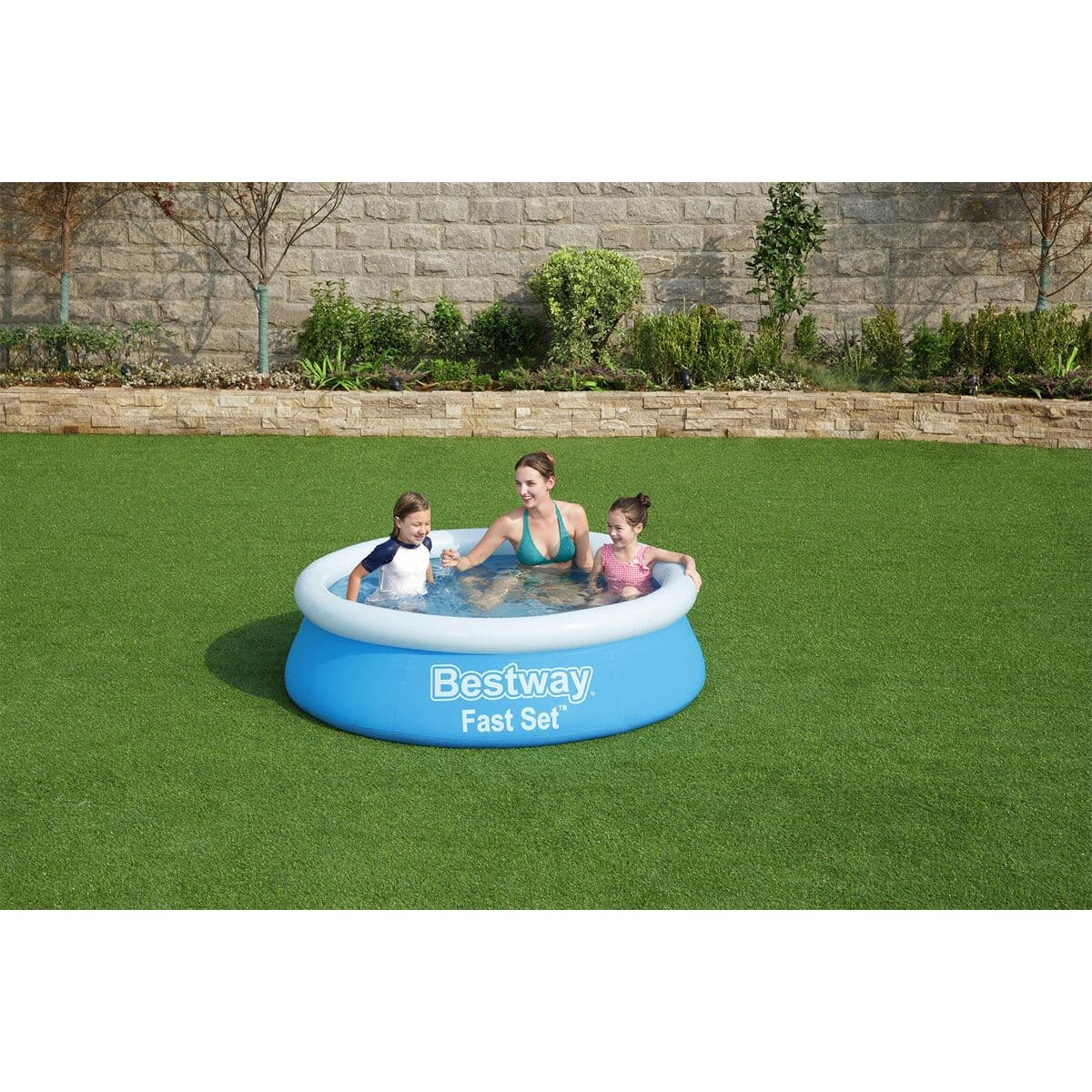 Bestway Aufblasbares Schwimmbecken für Erwachsene Ring 183x51 cm Garten 57392 - Thumbnail 7