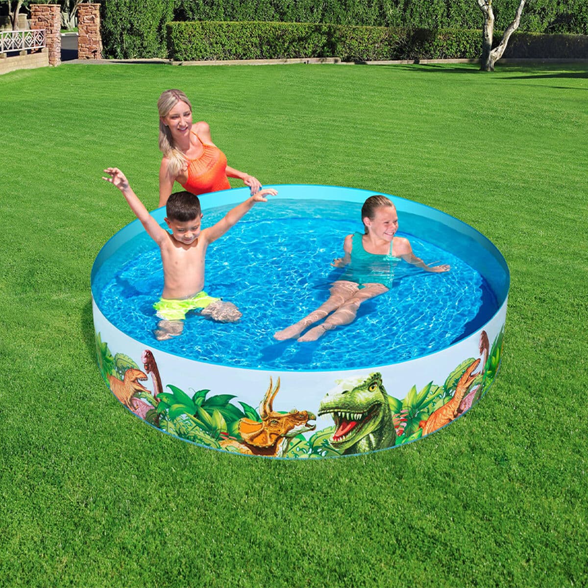 Bestway Starres Kinderbecken PVC Dinosaurier 183x38 cm +2 Jahre Garten 55022 - Thumbnail 3