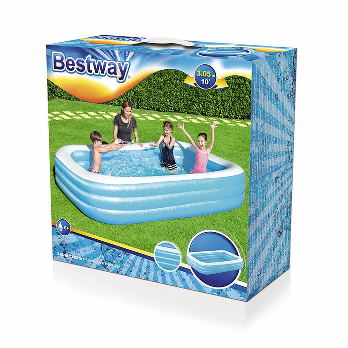 Aufblasbares Planschbecken für Kinder Bestway Bunt 305 x 183 x 56 cm - Thumbnail 3