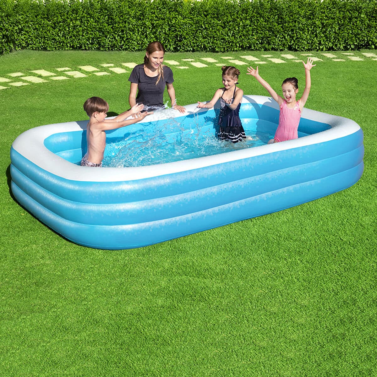 Aufblasbares Planschbecken für Kinder Bestway Bunt 305 x 183 x 56 cm - Thumbnail 4
