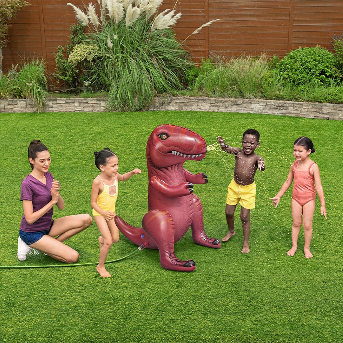 Bestway Sprinkler Aufblasbarer Dinosaurier 99x76x122 cm +3 Jahre Garten 52294 - Thumbnail 3