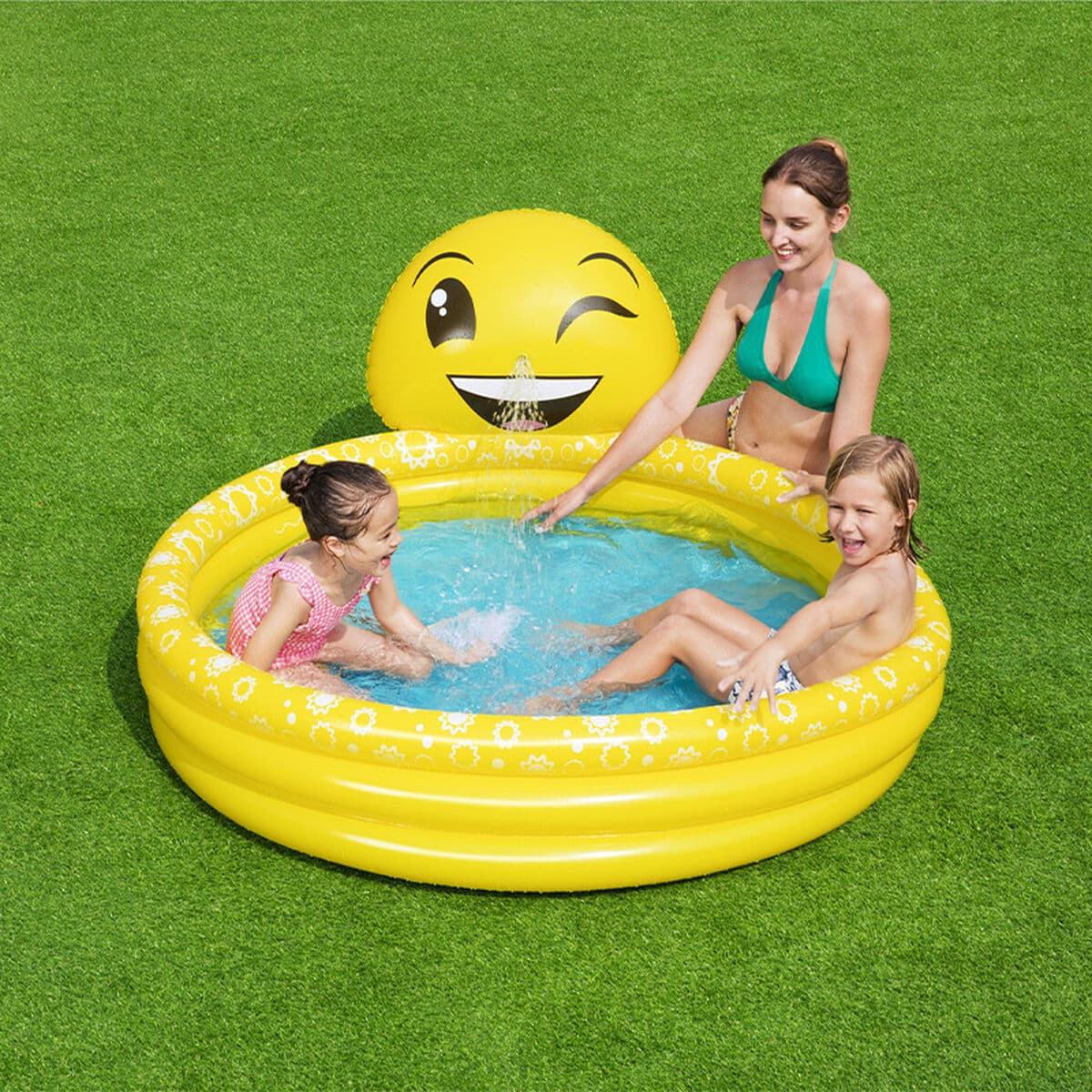 Bestway Aufblasbares Kinderbecken Lächelnder Wasserstrahl 165x144x69 cm +2 Jahre Garten 53081 - Thumbnail 3