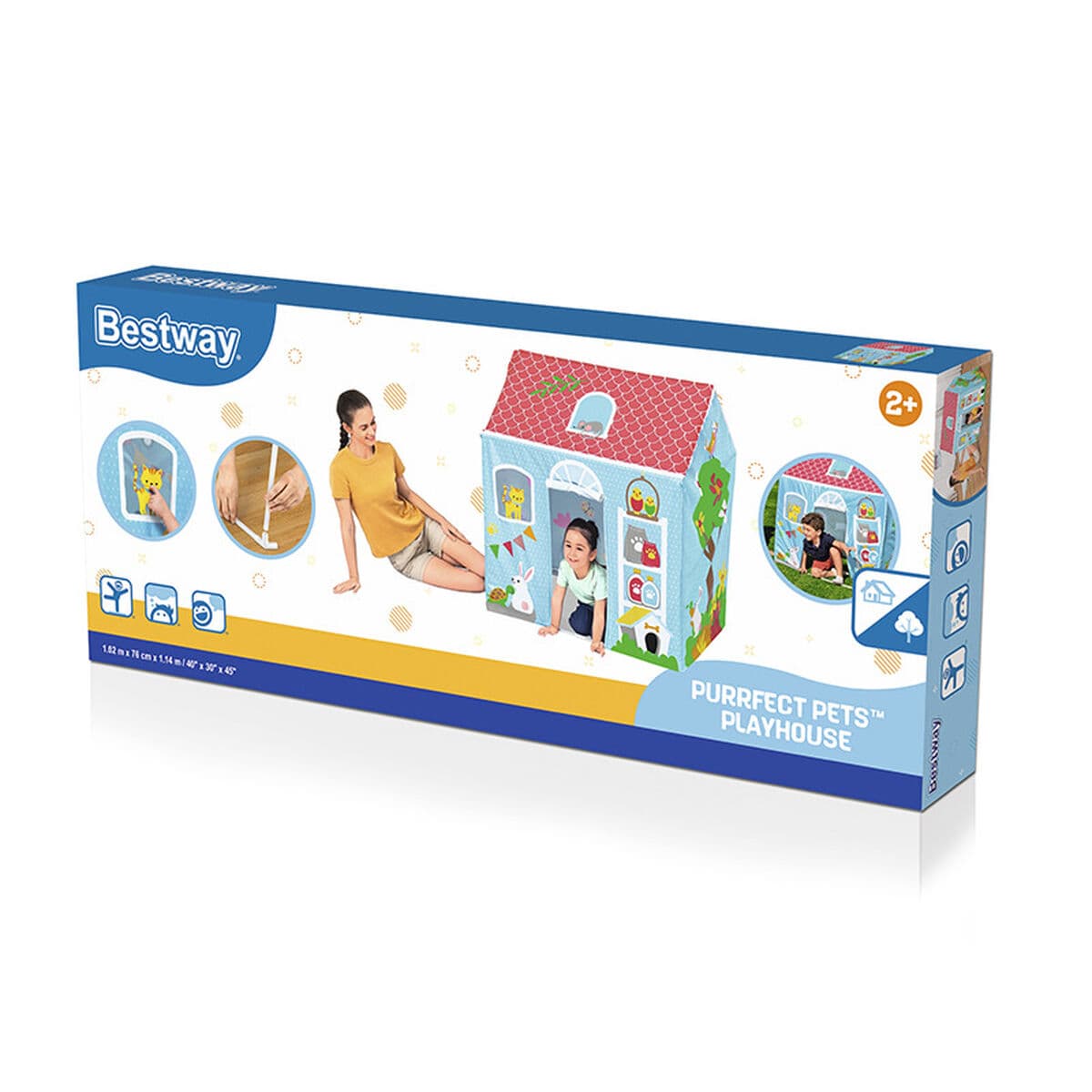 Bestway Spielhütte 102x76x114 cm +2 Jahre Innen- und Garten 52007 - Thumbnail 2