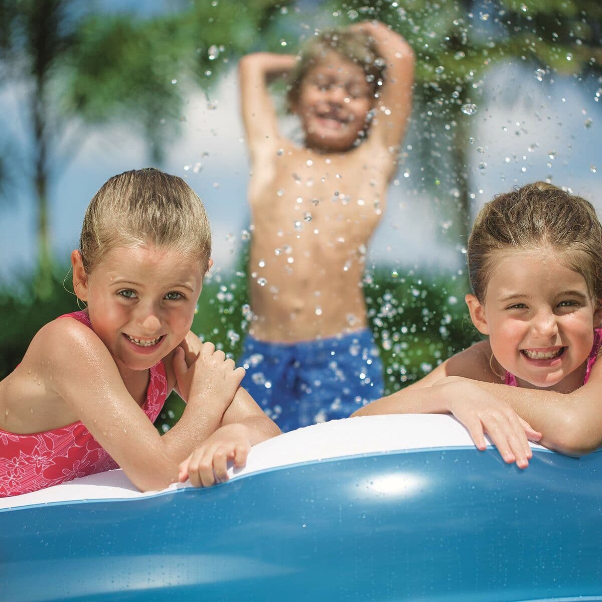Bestway Aufblasbarer Pool 2 Kammern Rechteckig 305x183x46 cm +3 Jahre Garten 54150 - Thumbnail 4