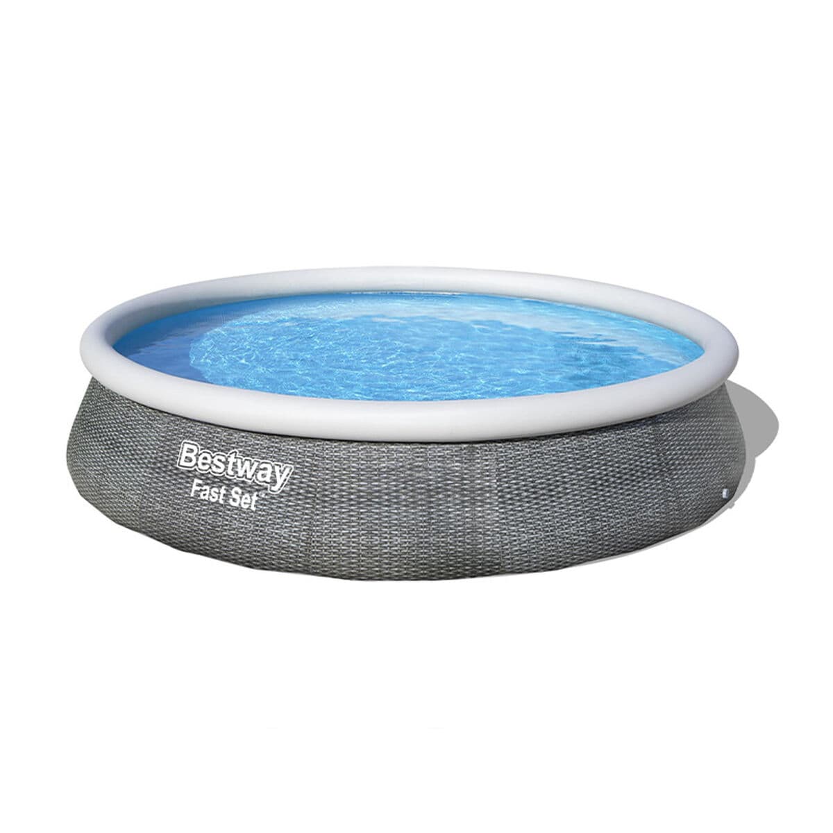 Bestway aufblasbares Pool für Erwachsene Rattanring mit Filter 396x84 cm Garten 57376 - Thumbnail 2