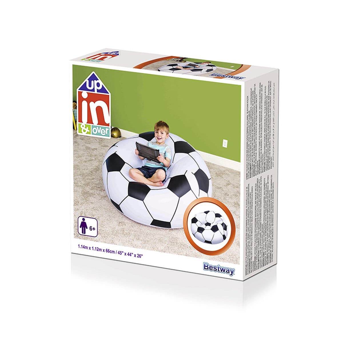 Bestway Riesiger Fußballsessel 114x112x66 cm +6 Jahre Innen- und Gartennutzung 75010 - Thumbnail 3