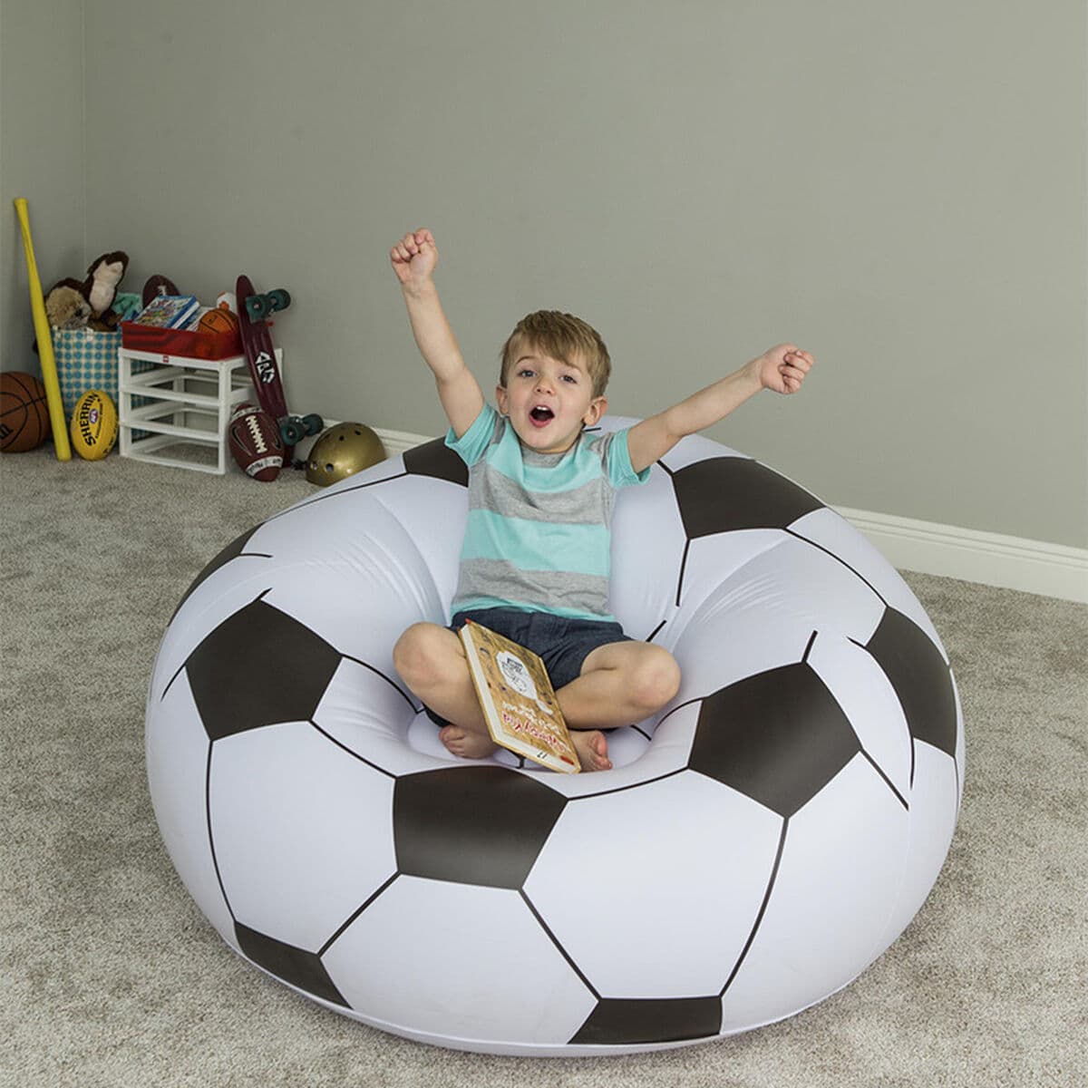 Bestway Riesiger Fußballsessel 114x112x66 cm +6 Jahre Innen- und Gartennutzung 75010 - Thumbnail 4