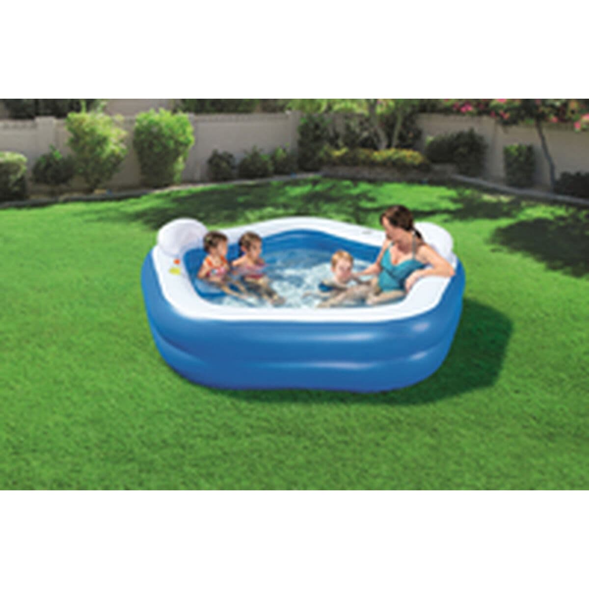 Bestway Aufblasbares Zweikammer-Schwimmbecken Family 213x206x69 cm +6 Jahre Garten 54153 - Thumbnail 7