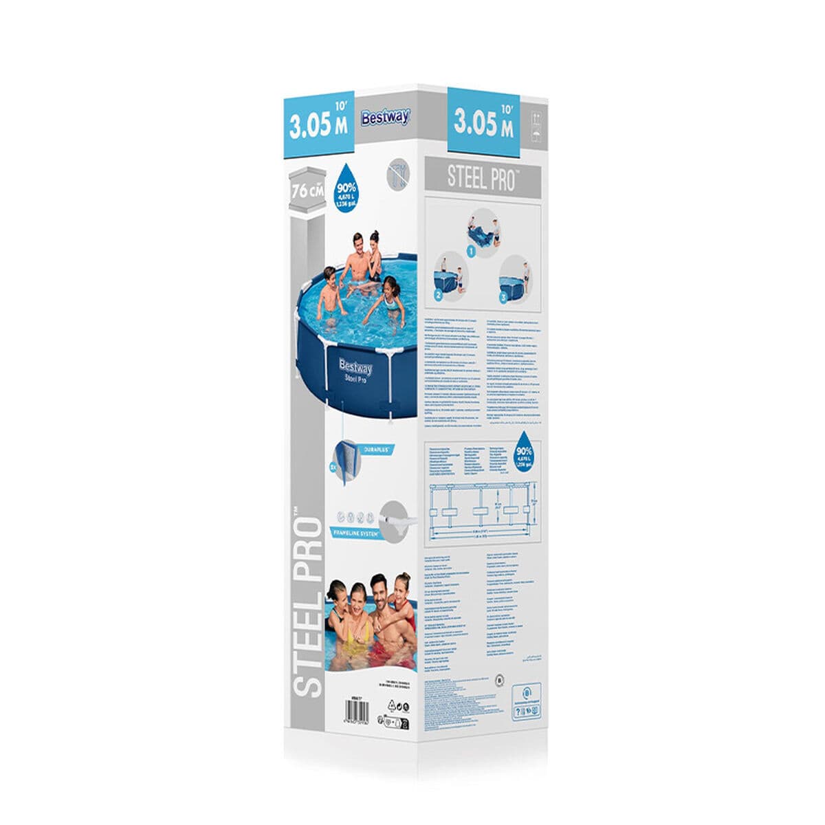 Schwimmbad Abnehmbar Bestway 305 x 76 cm 305 x 305 x 76 cm - Thumbnail 2