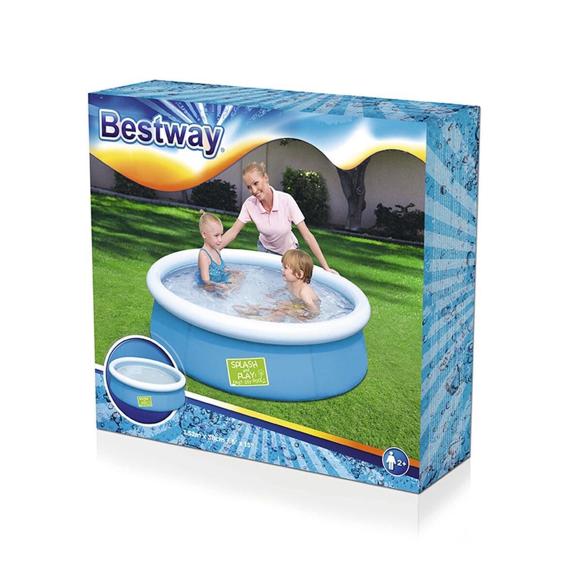 Bestway Aufblasbares Kinderbecken Ring 152x38 cm +2 Jahre Garten 57241 - Thumbnail 2