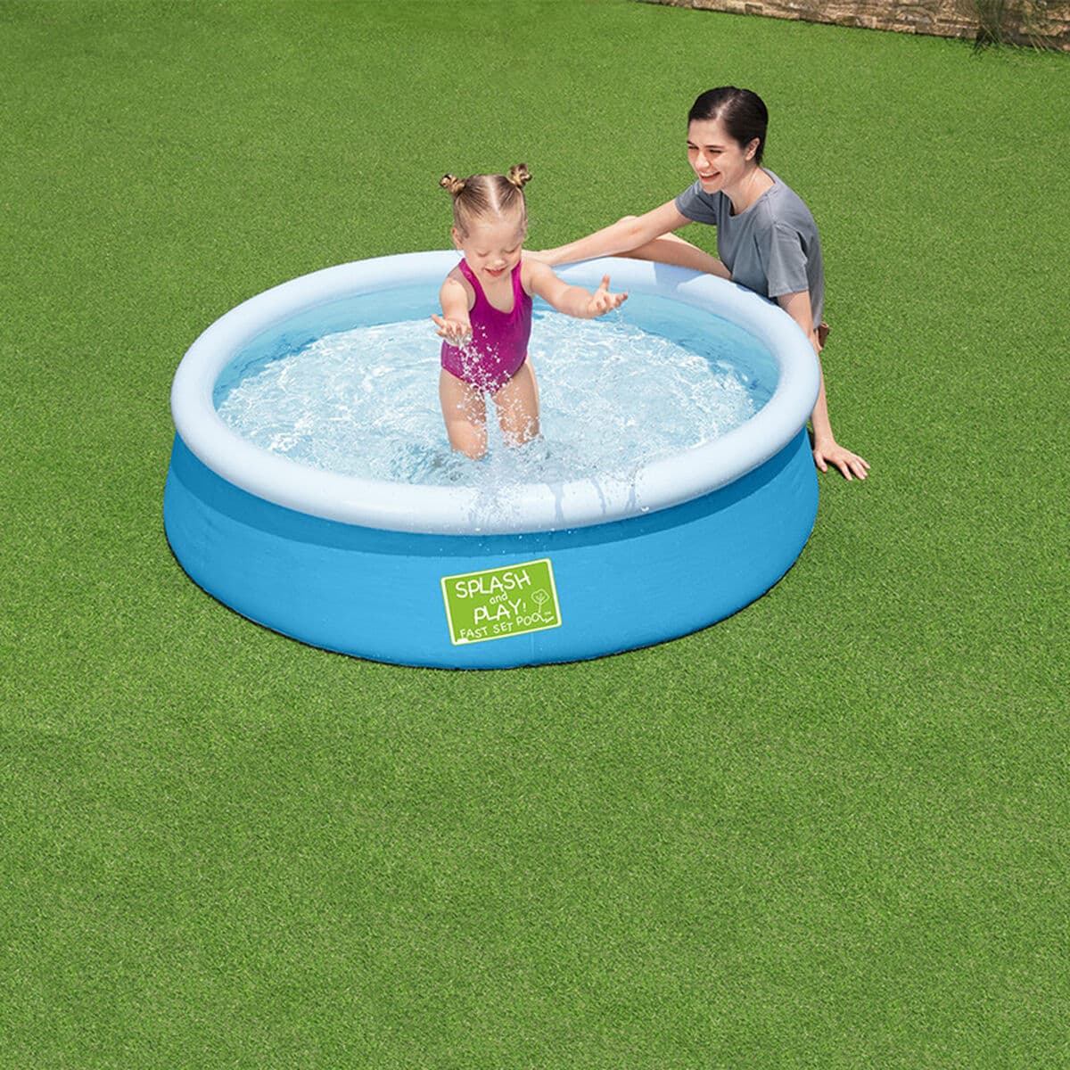 Bestway Aufblasbares Kinderbecken Ring 152x38 cm +2 Jahre Garten 57241 - Thumbnail 3