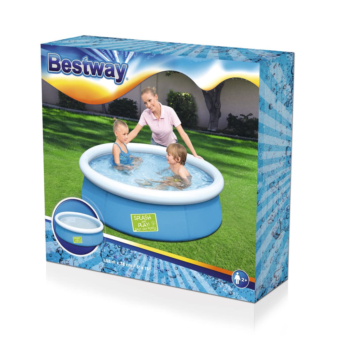 Bestway Aufblasbares Kinderbecken Ring 152x38 cm +2 Jahre Garten 57241 - Thumbnail 5