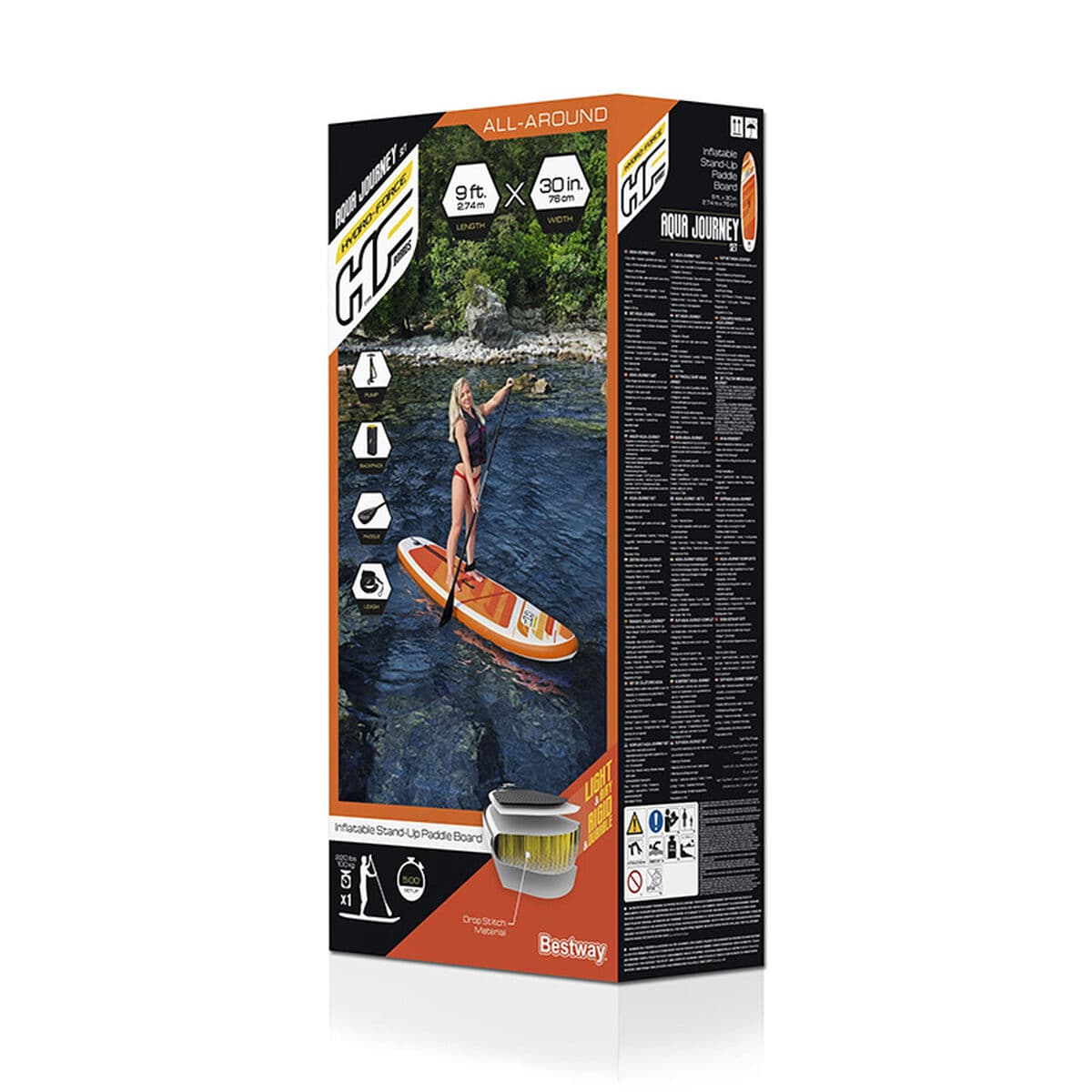 Bestway Paddle Surf Board Hidro-Force 274x76x12 cm Freizeit 65349 - Thumbnail 4