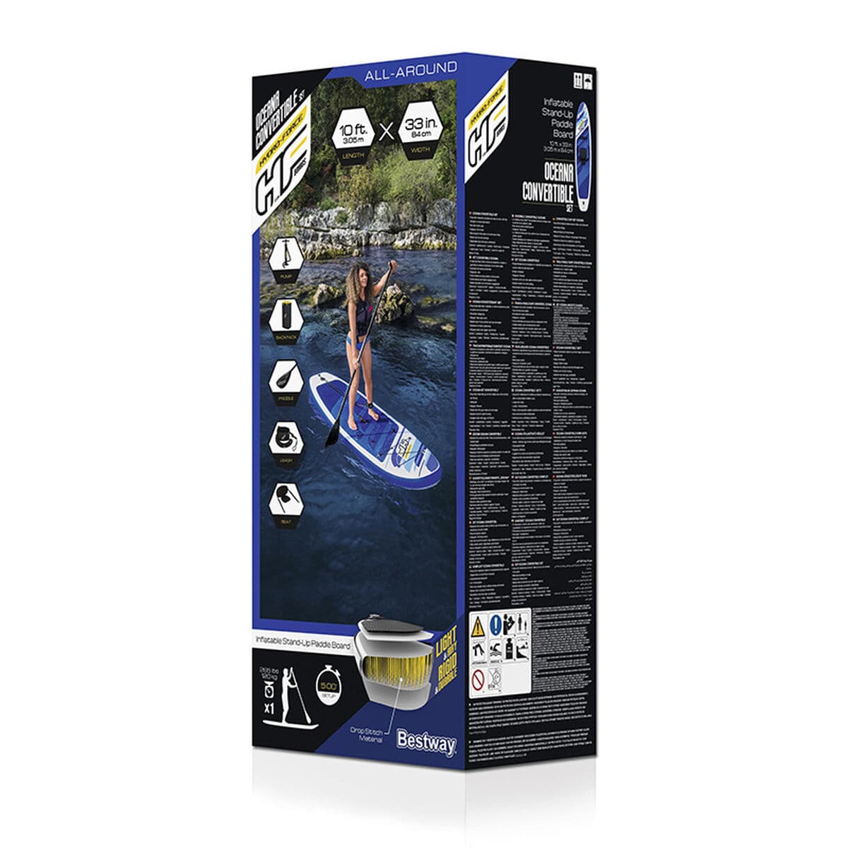 Bestway Paddle Surf Board Umwandelbar Hidro-Force 305x84x12cm Freizeit 65350 - Thumbnail 3