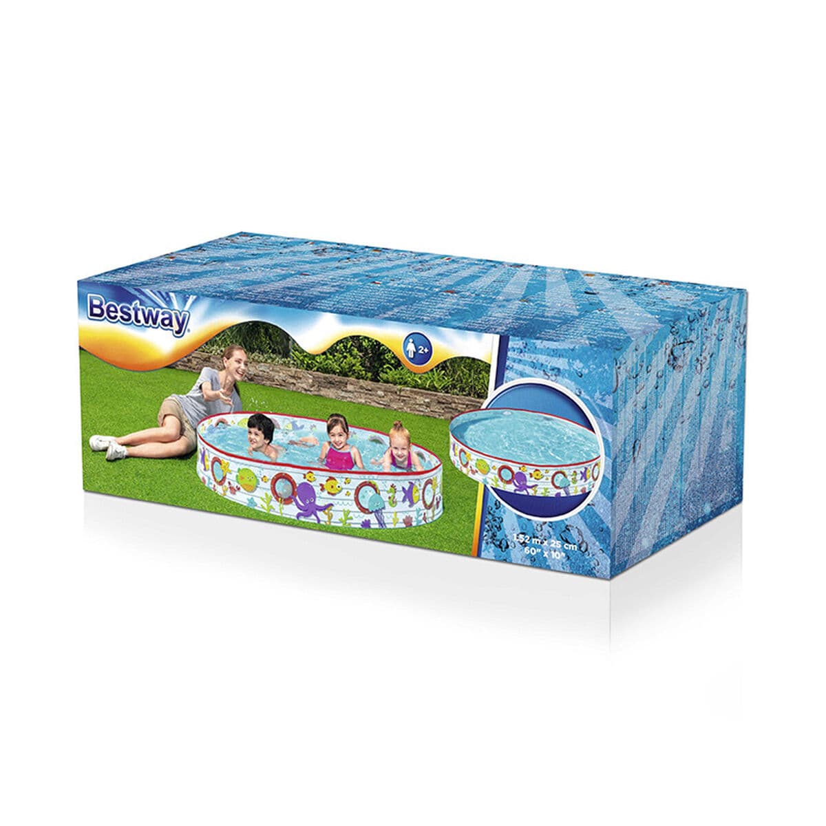 Bestway Kinder starre PVC-Pool Fische 152x25 cm +2 Jahre Garten 55029 - Thumbnail 2
