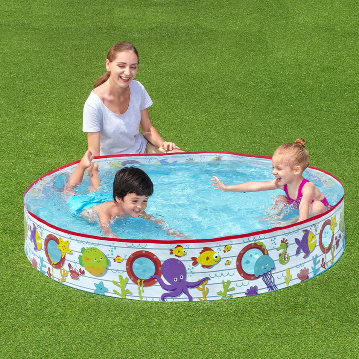 Bestway Kinder starre PVC-Pool Fische 152x25 cm +2 Jahre Garten 55029 - Thumbnail 3