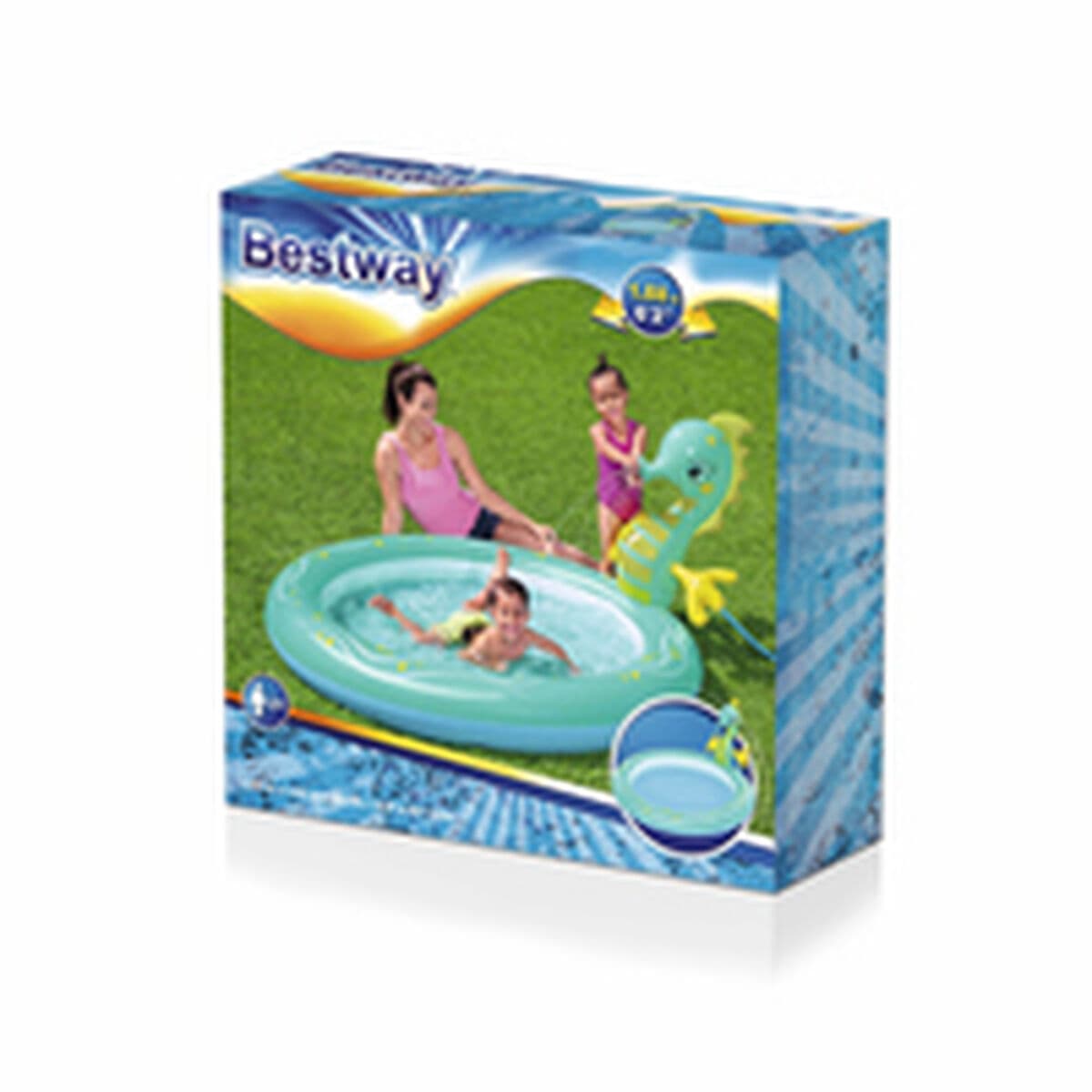 Bestway Aufblasbares Kinderbecken Düsenpferd 188x160x86 cm +2 Jahre Garten 53114 - Thumbnail 7