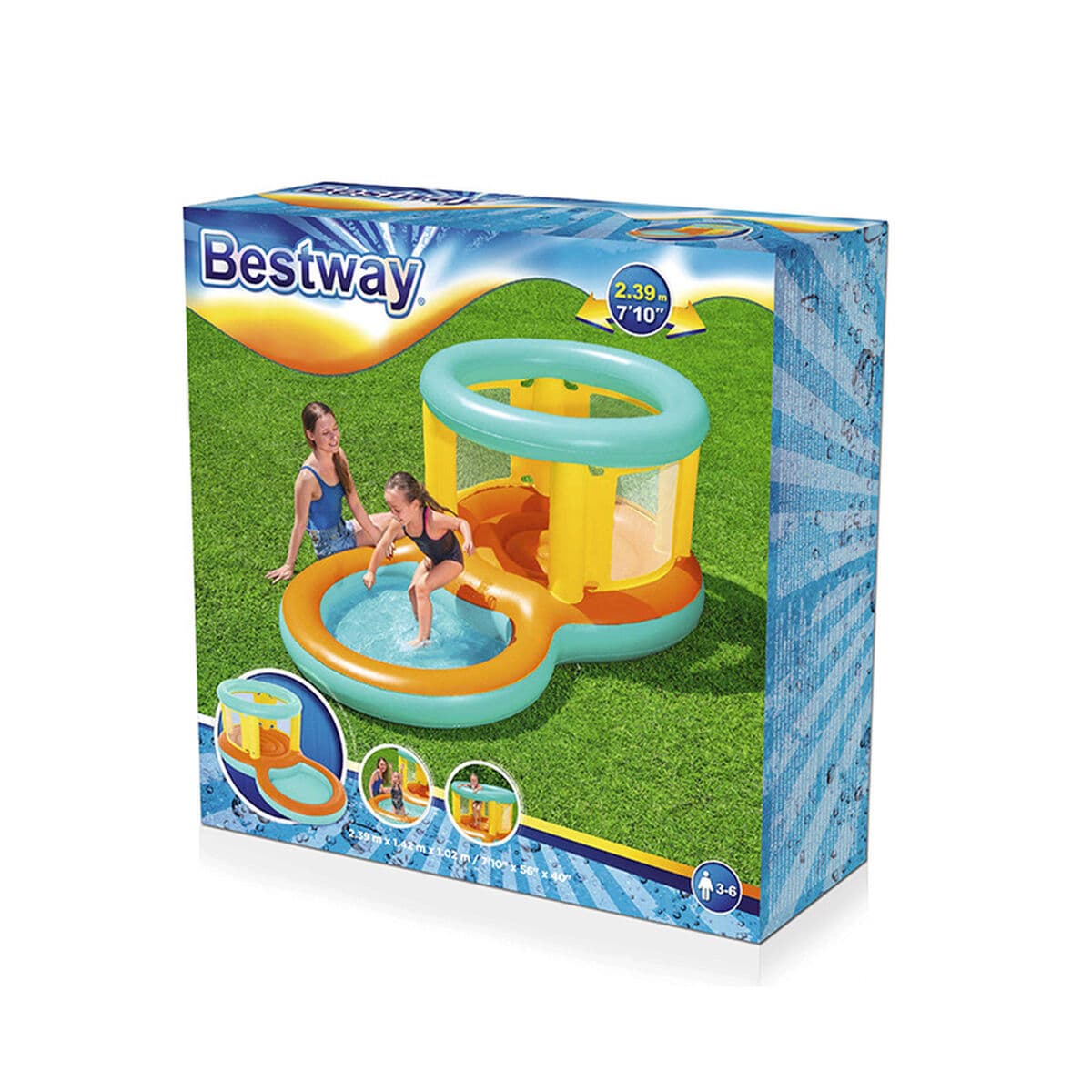 Bestway aufblasbares Poolspielzentrum Hüpfburg 239x142x102 cm +3 bis 6 Jahre Garten 52385 - Thumbnail 2