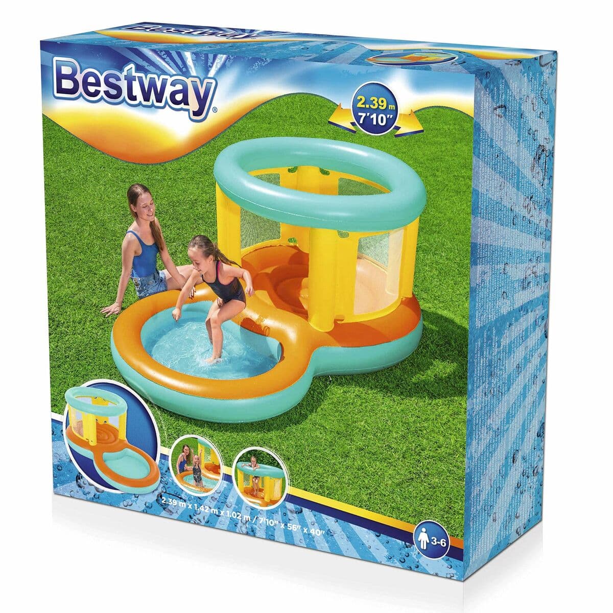 Bestway aufblasbares Poolspielzentrum Hüpfburg 239x142x102 cm +3 bis 6 Jahre Garten 52385 - Thumbnail 7