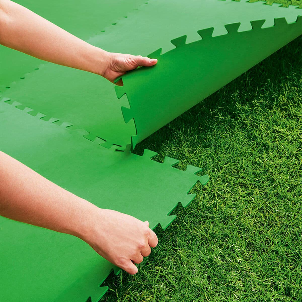 Bestway Poolboden Foam Grün 9 Stücke 78x78 cm Garten 58636 - Thumbnail 3