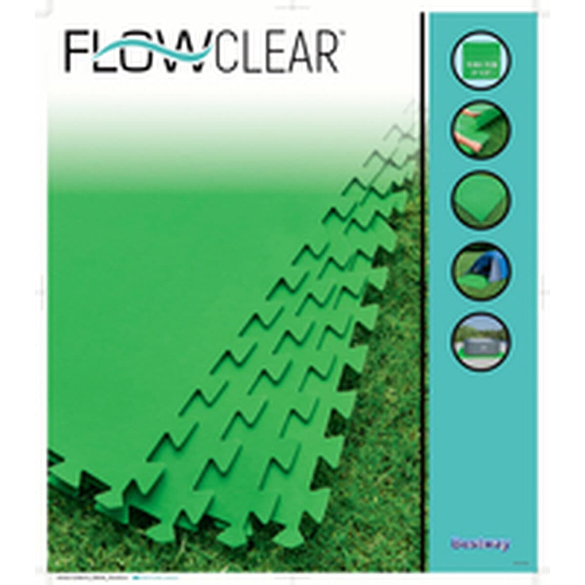 Bestway Poolboden Foam Grün 9 Stücke 78x78 cm Garten 58636 - Thumbnail 8