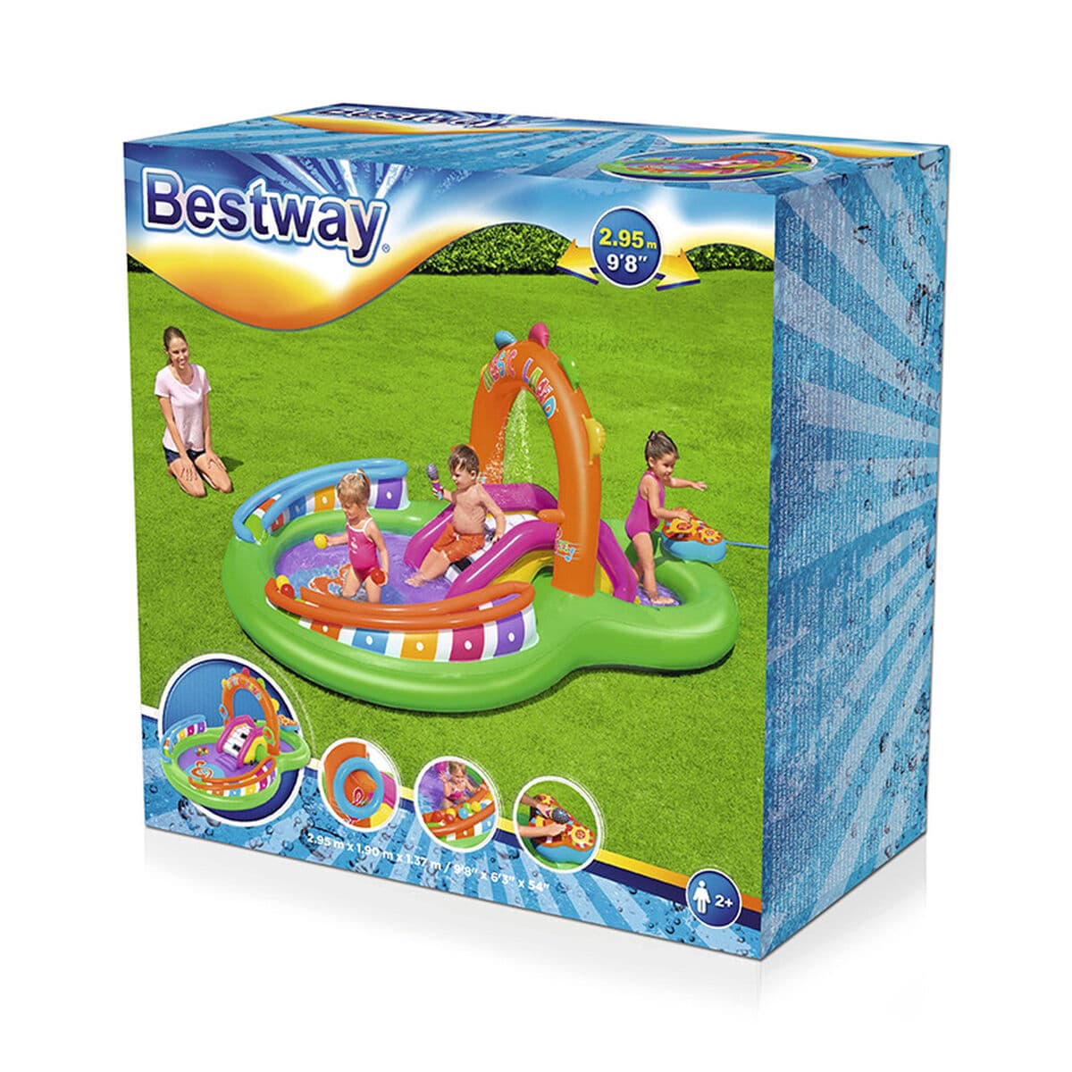 Bestway Aufblasbares Musik-Spiel-Park-Pool 295x190x137 cm +2 Jahre Garten 53117 - Thumbnail 2