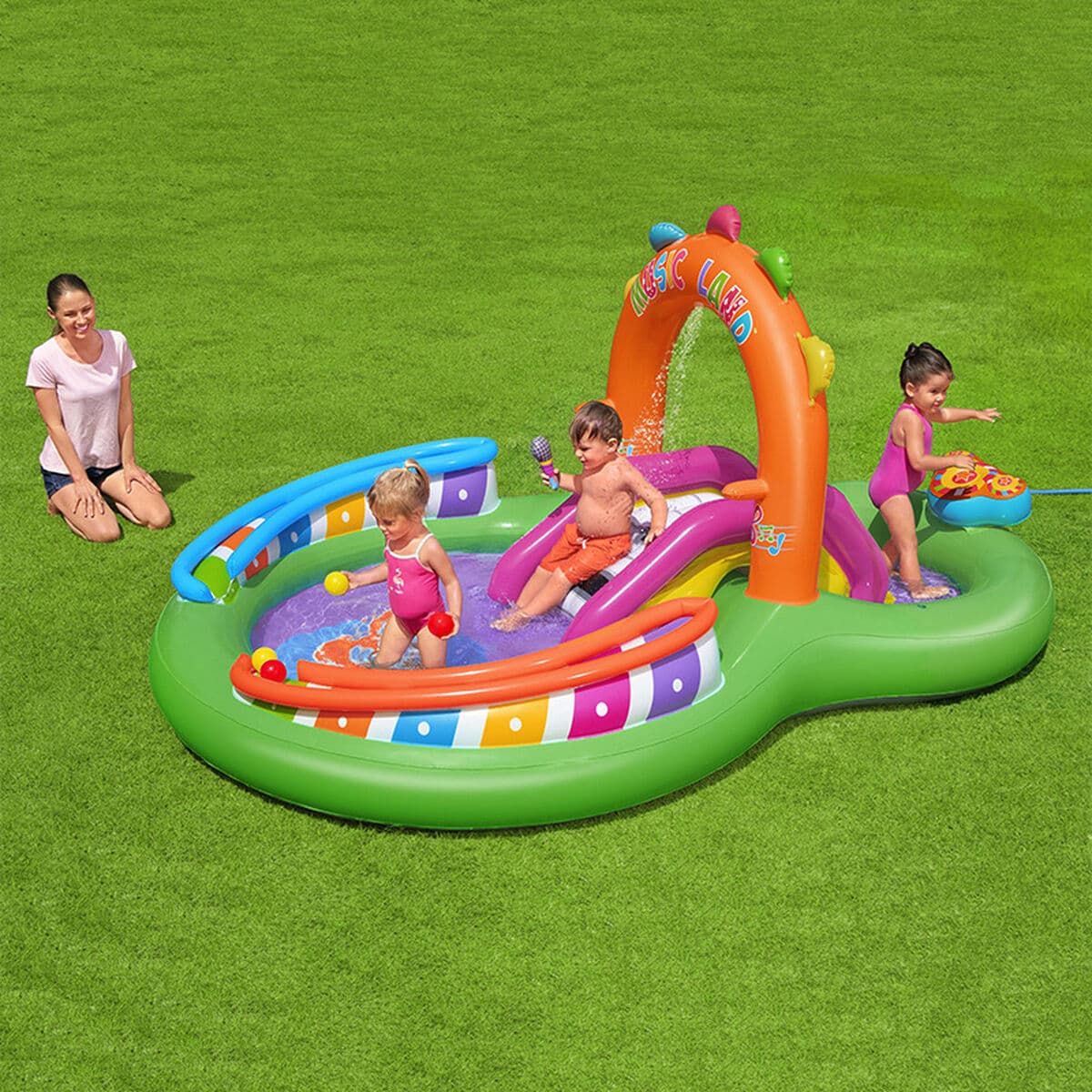 Bestway Aufblasbares Musik-Spiel-Park-Pool 295x190x137 cm +2 Jahre Garten 53117 - Thumbnail 3
