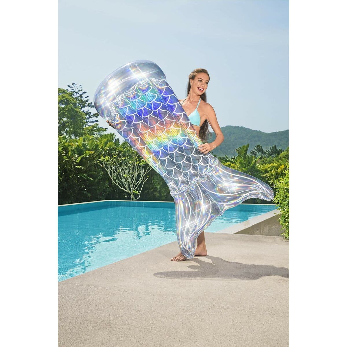 Bestway Luftmatratze Irideszierende Meerjungfrau 193x101 cm Strand und Pool 43413 - Thumbnail 6