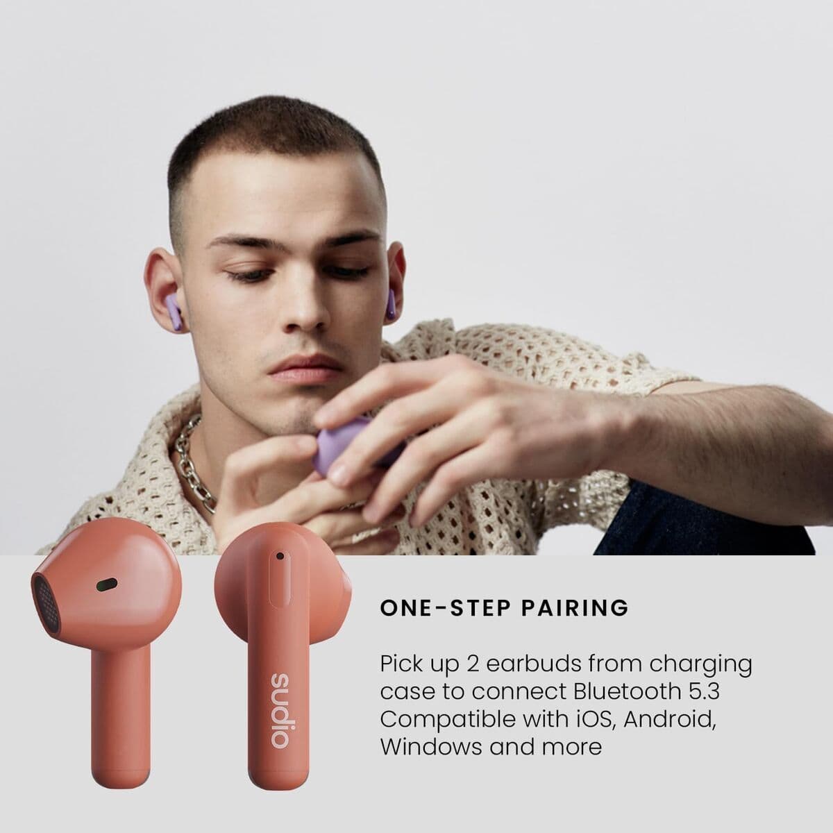 Bluetooth in Ear Headset Sudio A1 True Wireless Orange - Thumbnail 6