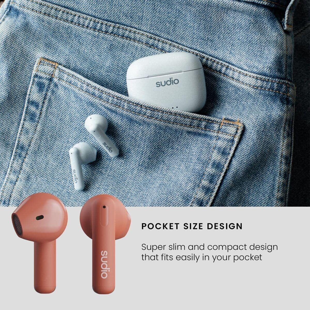 Bluetooth in Ear Headset Sudio A1 True Wireless Orange - Thumbnail 7