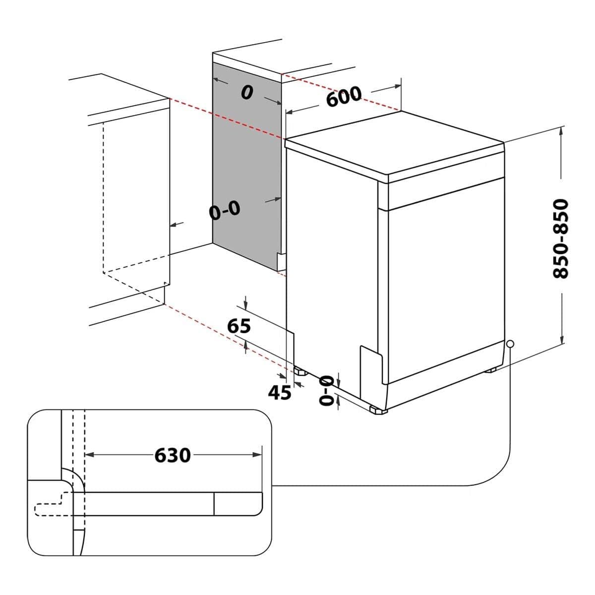 Geschirrspüler Whirlpool Corporation W7FHS41 Weiß Schwarz 60 cm (Restauriert C) - Thumbnail 6
